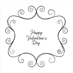 Valentine Hearts Decorative Frame Border Vector.