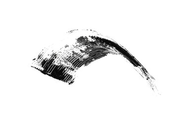 Black mascara brush strokes isolated on white.