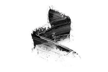 Black mascara brush strokes isolated on white.