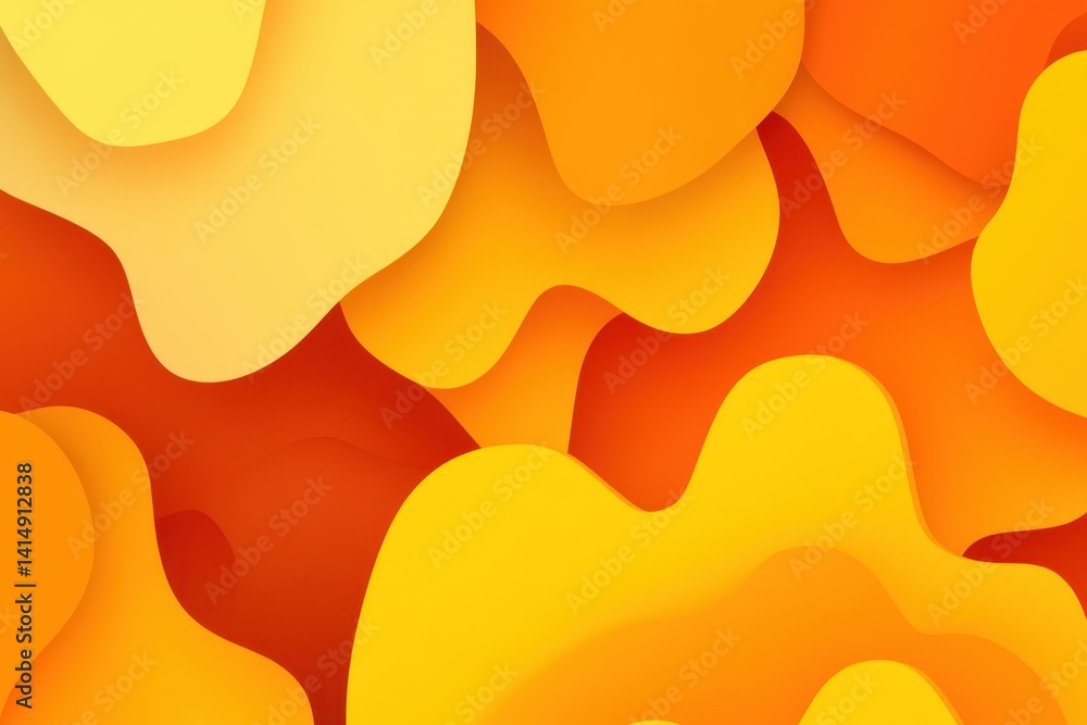 Poster abstract layered background with vibrant orange and yellow hues creating a dynamic and modern backdr