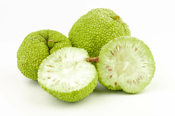 Maclura Orange exotic fruit on white background