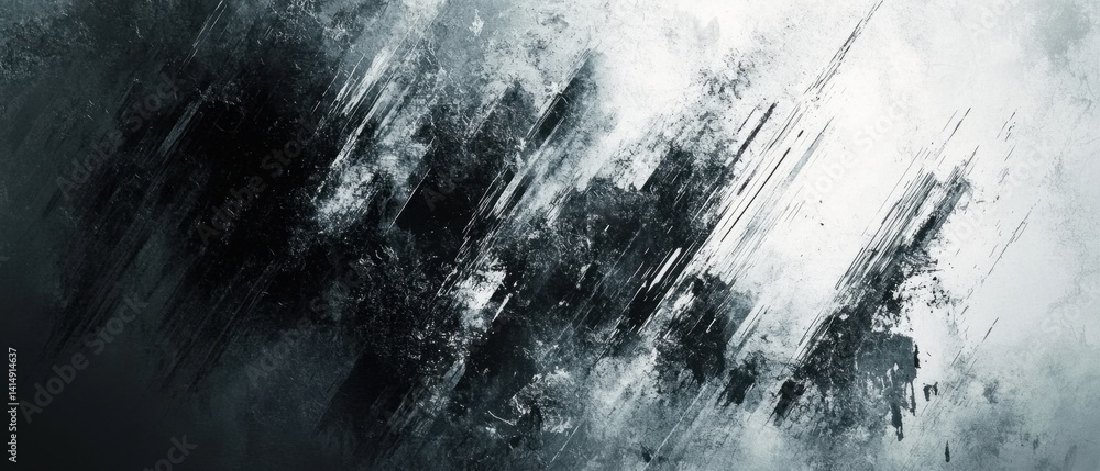 Poster abstract grunge texture with dark gray and white tones creating a dramatic and artistic backdrop for