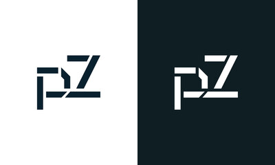 Creative minimal abstract letter PZ logo.