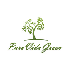 Obraz premium logo design green leaf health clinic gradient color