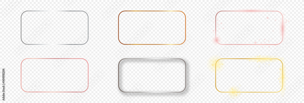 Poster set of six rounded rectangular frames