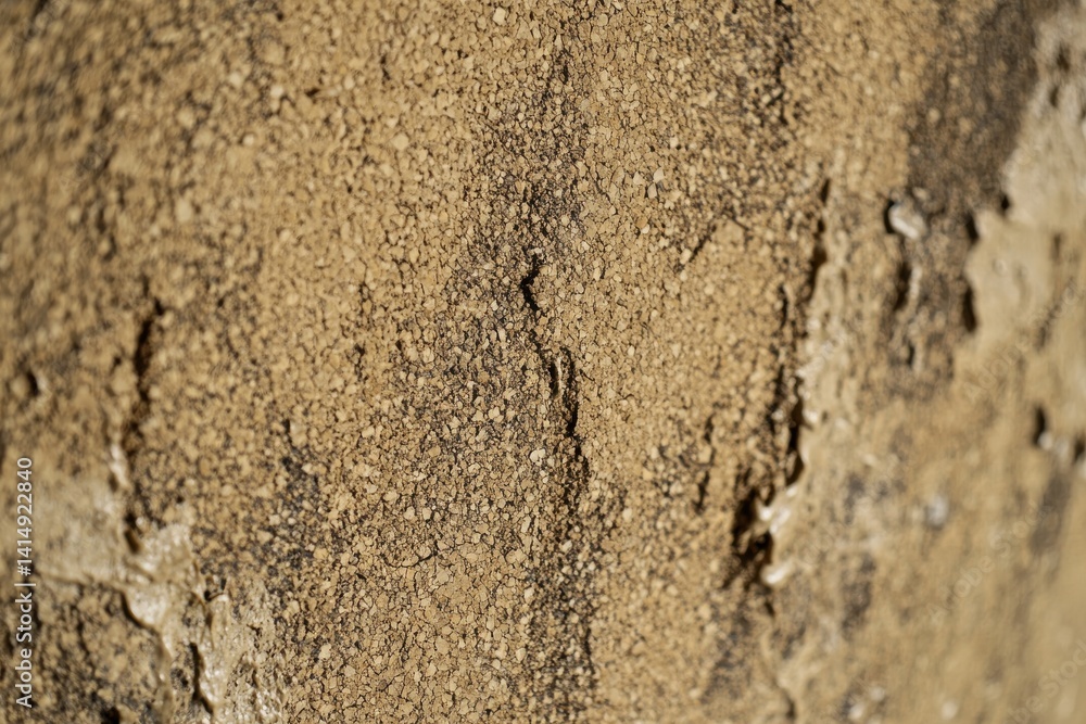 Poster a close up shot showcasing the intricate texture and patterns of a weathered and eroded earthen surf