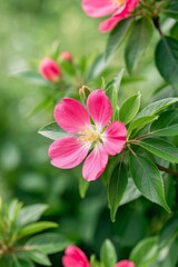 Obraz premium there is a pink flower that is growing on a bush