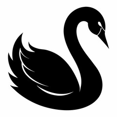Graceful Swan Silhouette Vector Art
