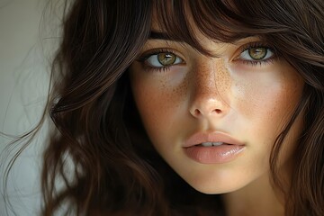 Fototapeta premium Close-up portrait of a woman with expressive eyes.