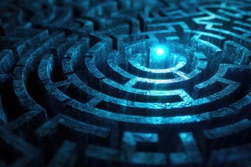 Intricate blue maze