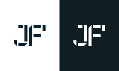 Obraz premium Creative minimal abstract letter JF logo.