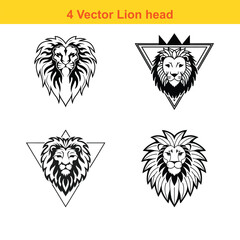 Obraz premium Lion Head,Lion head logo icon, lion face vector Illustration, on a isolated background, EPS
