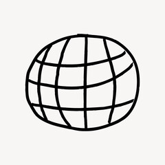 Globe doodle collage element vector