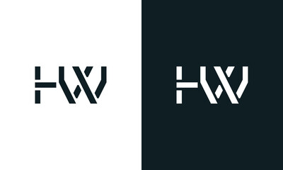 Obraz premium Creative minimal abstract letter HW logo.