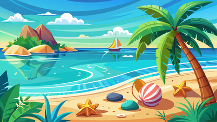 Obraz premium Perfect tropical beach landscape. Vacation holidays background