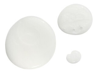 White round drops gel shampoo isolated on a transparent background. PNG.