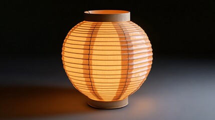 Fototapeta premium Warm Glow: A Paper Lantern Illuminating the Room