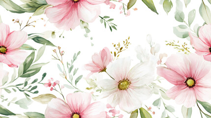 Explore the Beauty of Seamless Watercolor Floral Wallpapers by TheArtOf, Perfect for Brightening Up Any Space with Colorful Delicacy and Floral Grace