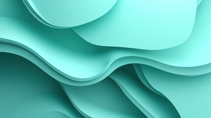Obraz premium Abstract teal layered wave design.