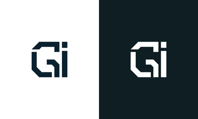 Obraz premium Creative minimal abstract letter GI logo.