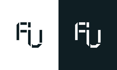 Creative minimal abstract letter FU logo.