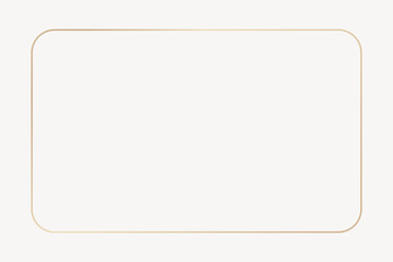 Gold rectangle border frame vector