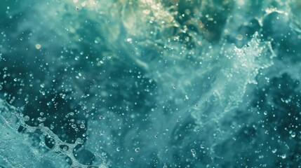 Abstract Turquoise Water Splash: Fresh, Dynamic Liquid Texture Background