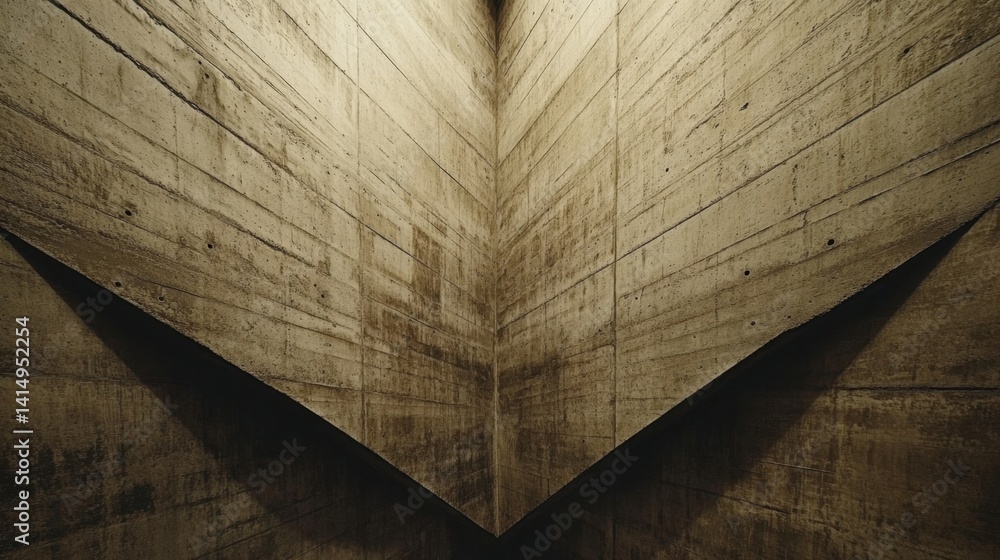 Poster abstract concrete architecture with angular design and striking shadows for modern construction proj