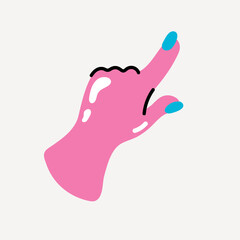 Pointing finger, funky collage element, vector