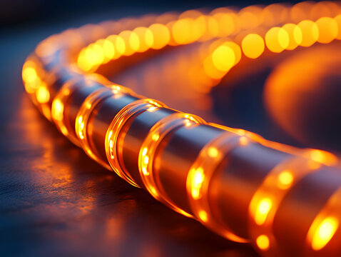 Glowing Orange Led Pipeline System