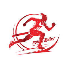 Obraz premium Running Athlete Logo design 