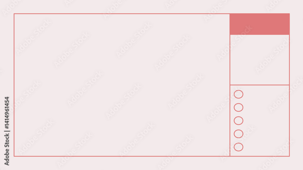 Poster pink activity log table frame, minimal line art design vector