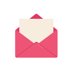 Icons for email, new message, envelopes with hearts. Love letter concept. Vector illustration. Opened Pink Envelope with Heart Icon Set Closeup Isolated.Valentine's day Greeting posters. 