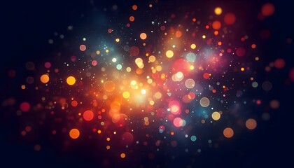 Fototapeta premium Ultra-HD abstract digital art of soft-focus bokeh with glowing circles and warm light effects, transitioning from dark to light gradient, creating a mesmerizing atmosphere.
