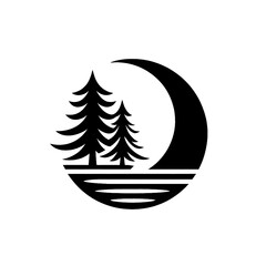 Obraz premium Stylized Pine Tree Vector Graphic 