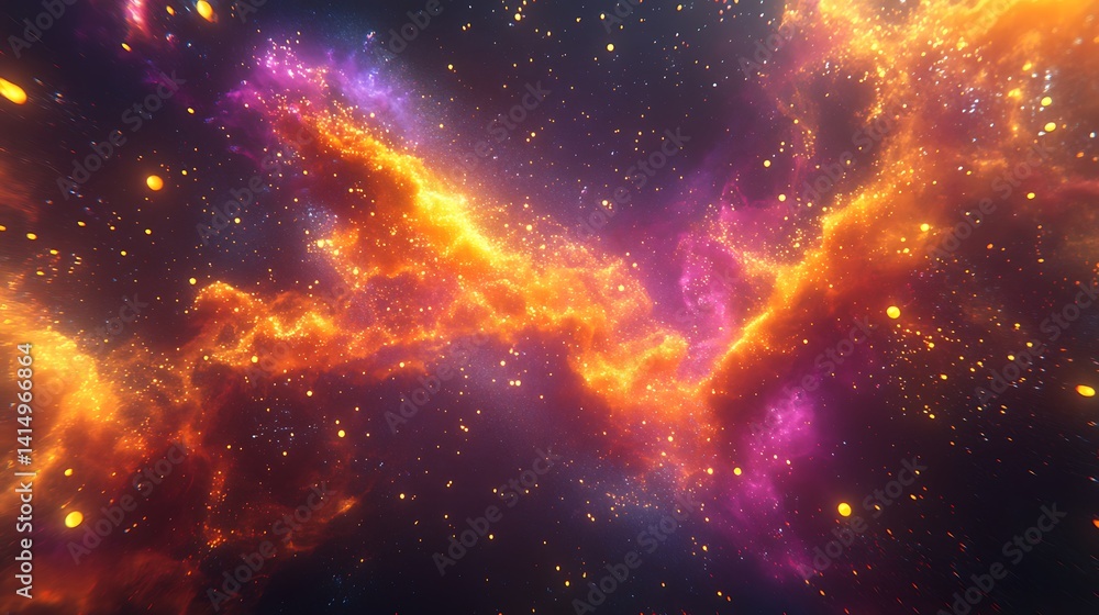 Poster quantum-lit particles of superfluid helium move without friction, weaving a mesmerizing, vibrant pat