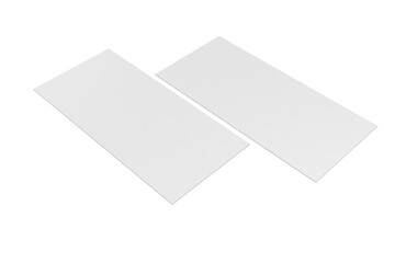 Realistic Dl Flyer Blank Mockup template isolated on background. Empty 3d landscape paper template for flyer, wedding invitation, postcard, gift card, note cards, voucher, greeting card, brochure