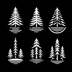 Obraz premium Stylized Pine Tree Vector Graphic 