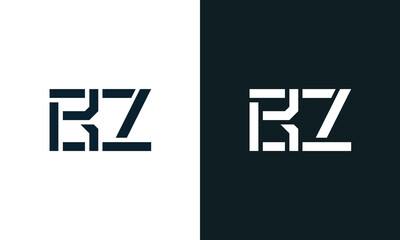 Obraz premium Creative minimal abstract letter BZ logo.