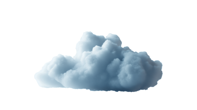 "Soft, fluffy 3D cloud illustration perfect for nature, weather, or dreamy backgrounds. Ideal for various digital and print projects. Brighten designs with serene graphic."