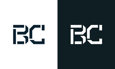 Obraz premium Creative minimal abstract letter BC logo.