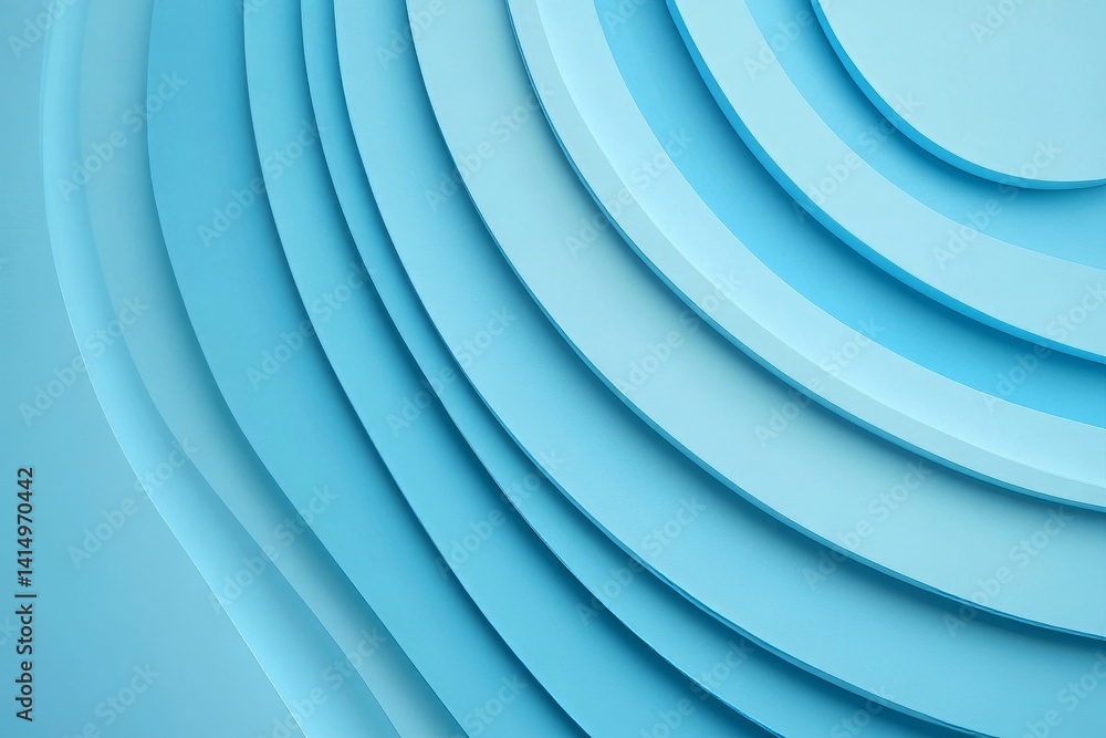 Poster abstract blue diagonal geometric rounded lines background with shadow decoration. modern overlap gra