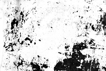 Black grunge texture with cracks and dirt on transparent background, for overlays and vintage effects
