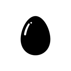Whole egg silhouette icon in solid black