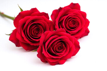 bunch of red roses on a white background © Mingqing