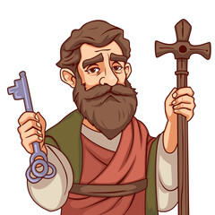 Saint Peter Holding Keys and Cross