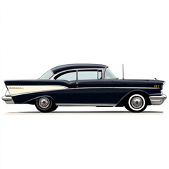 Fototapeta premium vintage car isolated on white