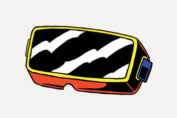 Neon smart glasses element vector