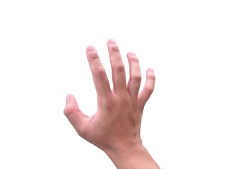 Obraz premium Male asian back hand gestures isolated on white background