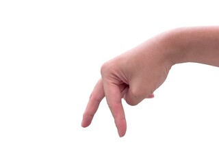 Walking finger isolated on white background